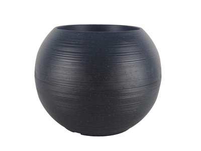 simpa Black Sphere Globe Plastic Planter 35cm (Dia)