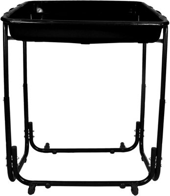 simpa Black Square Gardening Potting Tray with Adjustable 3 Tier Metal Bench Stand.