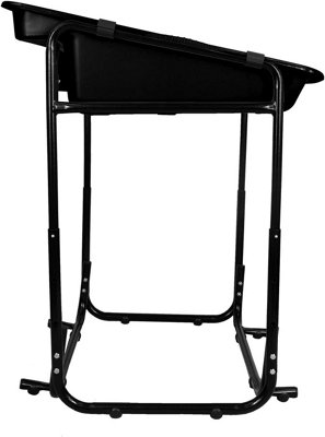simpa Black Square Gardening Potting Tray with Adjustable 3 Tier Metal Bench Stand. - 4