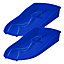 simpa Blue Plastic Snow Bullet Speedstar Snow Sledge Toboggan - Set of 2