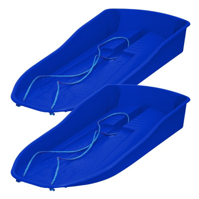 simpa Blue Plastic Snow Bullet Speedstar Snow Sledge Toboggan - Set of 2