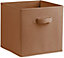 simpa Chocolate Brown Multi Purpose 31cm Cubic Storage Box Collapsible Organiser Storage Cube Basket Bin