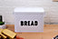simpa Classic Vintage Inspired Large White Metal Bread Bin.
