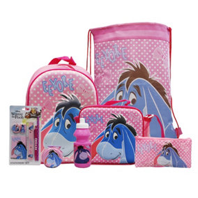 simpa Eeyore 7PC Back to School Bundle with 3D Insulated Lunch Bag.