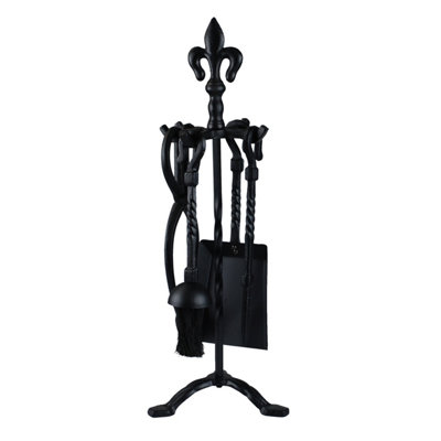 simpa Fleur De Lis 21" Black 5PC Companion Set