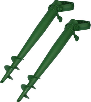 simpa Green Ground Spike Stand Parasol Holder - Set of 2