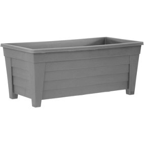 simpa Grosvenor 55cm Grey Plastic Trough Garden Planter Pot