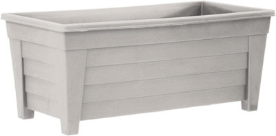 simpa Grosvenor 55cm Taupe Plastic Trough Garden Planter Pot