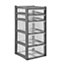 simpa Large 5 Drawer Grey Storage Tower Unit