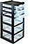 simpa Large 6 Drawer Black Storage Tower Unit