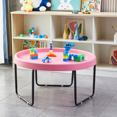 simpa Large ROUND 100cm Mixing Play Tray - PINK with 3 Tier Height Adjustable Stand. - 4