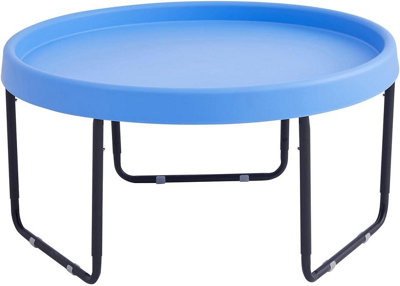 simpa Large ROUND 100cm Mixing Play Tray - SKY BLUE with 3 Tier Height Adjustable Stand.