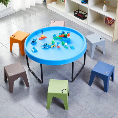 simpa Large ROUND 100cm Mixing Play Tray - SKY BLUE with 3 Tier Height Adjustable Stand. - 5