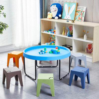 simpa Large ROUND 100cm Mixing Play Tray - SKY BLUE with 3 Tier Height Adjustable Stand. - 6