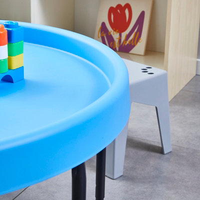 simpa Large ROUND 100cm Mixing Play Tray - SKY BLUE with 3 Tier Height Adjustable Stand. - 8