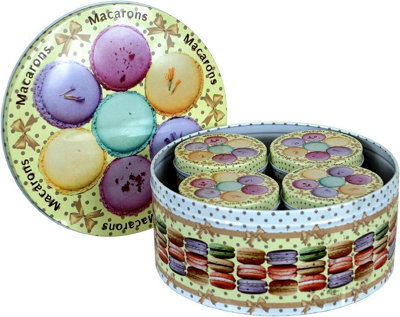 simpa Macarons Baking Set: 5PC Decorative Macaron Cake Tin Set and Macaron Recipe Book