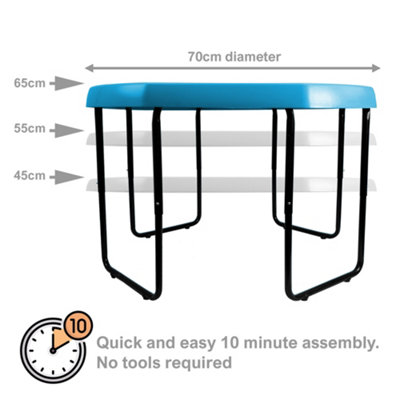 simpa Medium 70cm Sky Blue Mixing Play Tray Sand Pit Toys with 3 Tier Height Adjustable Stand