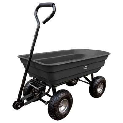 simpa Multi Purpose Black All Terrain Tipping Barrow Cart with