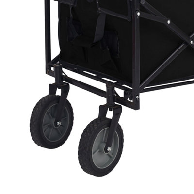 simpa Multi-Purpose Black Large Capacity Collapsible Folding Trolley Utility Cart - 4