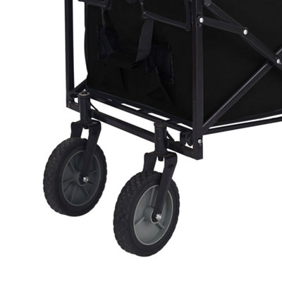 simpa Multi-Purpose Black Large Capacity Collapsible Folding Trolley Utility Cart