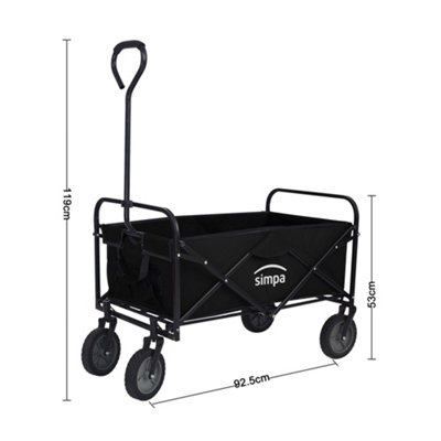 simpa Multi-Purpose Black Large Capacity Collapsible Folding Trolley Utility Cart - 5