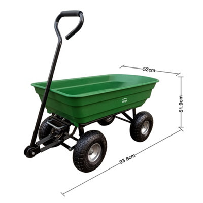simpa Multi-Purpose Green All Terrain Tipping Barrow Cart with Pneumatic Tyres - 3