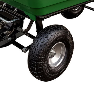 simpa Multi-Purpose Green All Terrain Tipping Barrow Cart with Pneumatic Tyres - 5