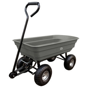 simpa Multi-Purpose Grey All Terrain Tipping Barrow Cart with Pneumatic Tyres