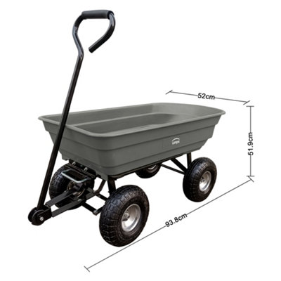 simpa Multi-Purpose Grey All Terrain Tipping Barrow Cart with Pneumatic Tyres - 3