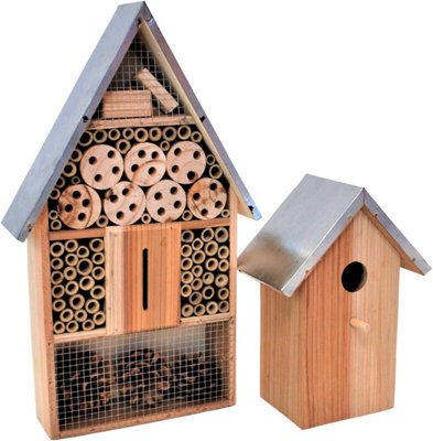 simpa Nest & Wildlife Box Set: Large Bug Hotel & Bird Box