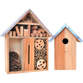 simpa Nest & Wildlife Box Set: Small Bug Hotel & Bird Box