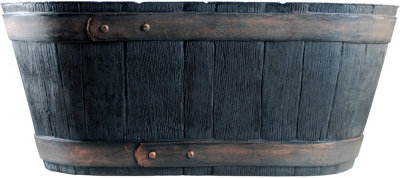 simpa Oakwood Black Rustic Style Plastic Trough Planter