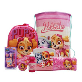 simpa Paw Patrol Skye 7PC Back to School Bundle with 3D Insulated Lunch Bag.