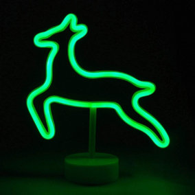 simpa Red Deer LED Festive Novelty Neon Light.