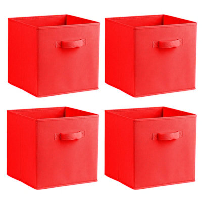 simpa Red Multi Purpose 31cm Cubic Storage Box Collapsible Organiser ...