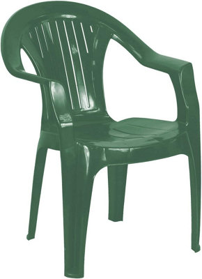 simpa Solana Green Plastic Garden Chairs - Set of 4