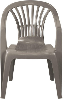 simpa Solana Taupe Plastic Garden Chairs Set of 4 DIY at B Q