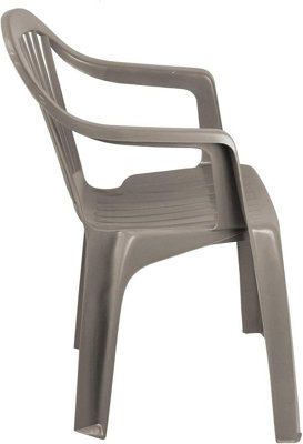 simpa Solana Taupe Plastic Garden Chairs - Set of 4 - 4