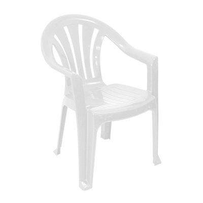 simpa Solana White Plastic Garden Chairs - Set of 4 - 4
