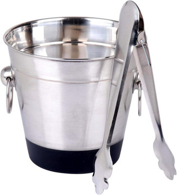 simpa Stainless Steel Mini Ice Bucket and Tongs Set 13.5cm (H)