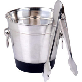 simpa Stainless Steel Mini Ice Bucket and Tongs Set 13.5cm (H)