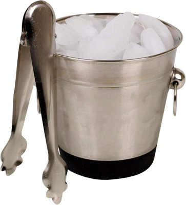simpa Stainless Steel Mini Ice Bucket and Tongs Set 13.5cm (H)