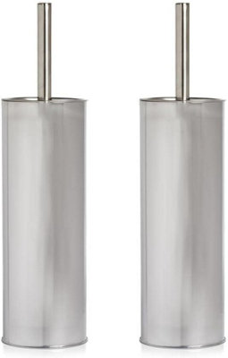 simpa Stainless Steel Toilet Brush & Holder - Set of 2