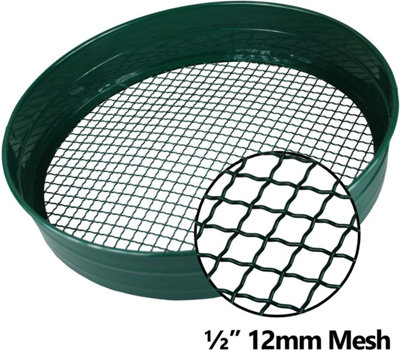 simpa Steel Garden Riddle Sieve 1/2" 12mm Mesh 70mm Deep