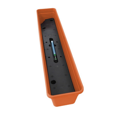 simpa Terracotta Balcony Window Trough with Watering System - 3