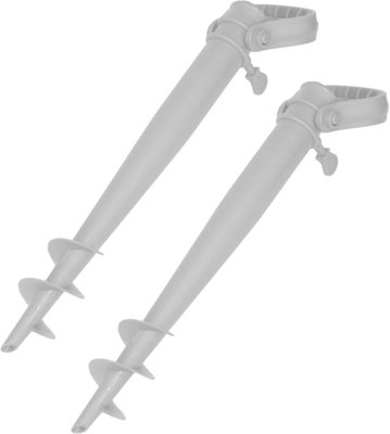 simpa White Ground Spike Stand Parasol Holder - Set of 2