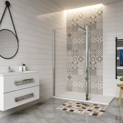 Simple Bathroom 1000x1900mm Walk In Wet Room Shower Enclosure Screen ...