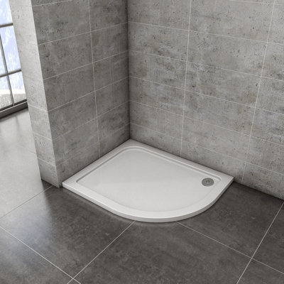 Simple Bathroom 1000x900x30mm Slimline Quadrant Shower Enclosure Stone