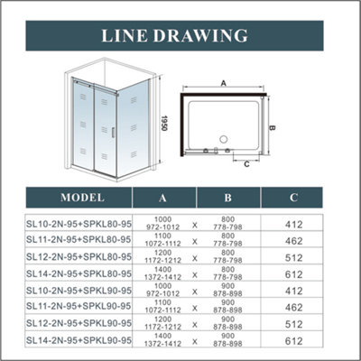 Simple Bathroom 1100x900x1950mm Frameless Shower Enclosure Sliding Door ...