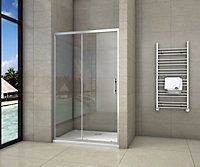 Simple Bathroom 1400x1900mm Sliding Shower Enclosure Tempered Glass Screen Door